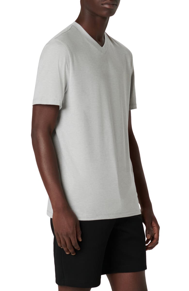 Bugatchi V-Neck Performance T-Shirt, Alternate, color, Platinum