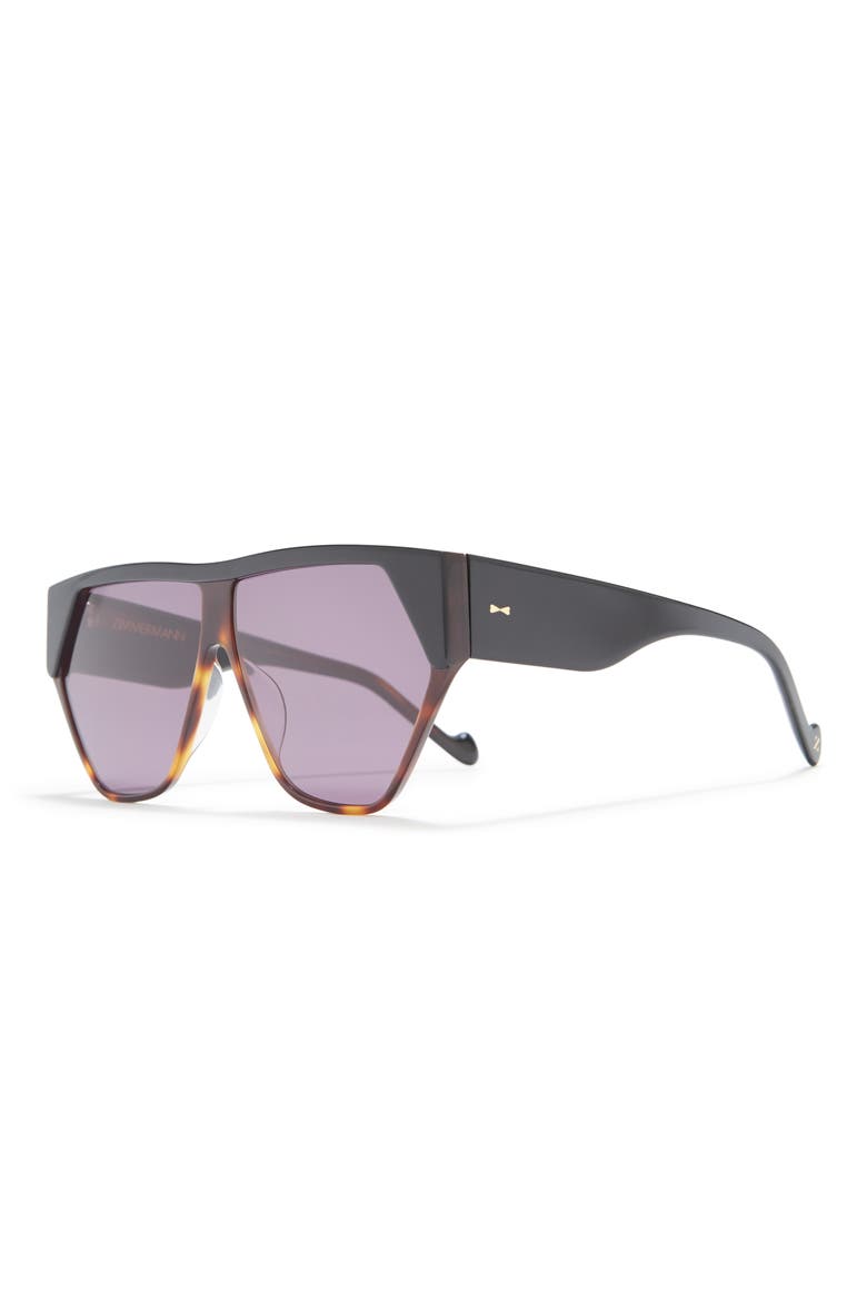 64mm Resistance Shield Sunglasses, Alternate, color, BLACK / SMOKE MONO