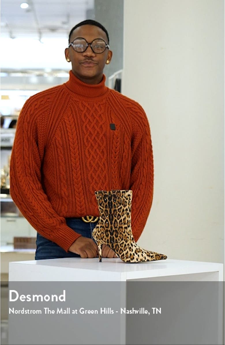 Chandra Leopard Pattern Bootie, sales video thumbnail