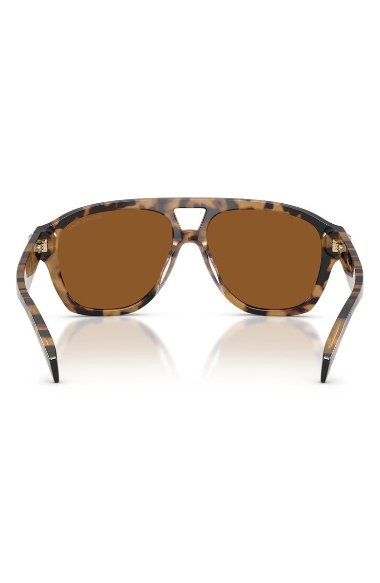 Michael Kors Grenada 56mm Aviator Sunglasses, Alternate, color, Vintage Tortoise / Amber Mono