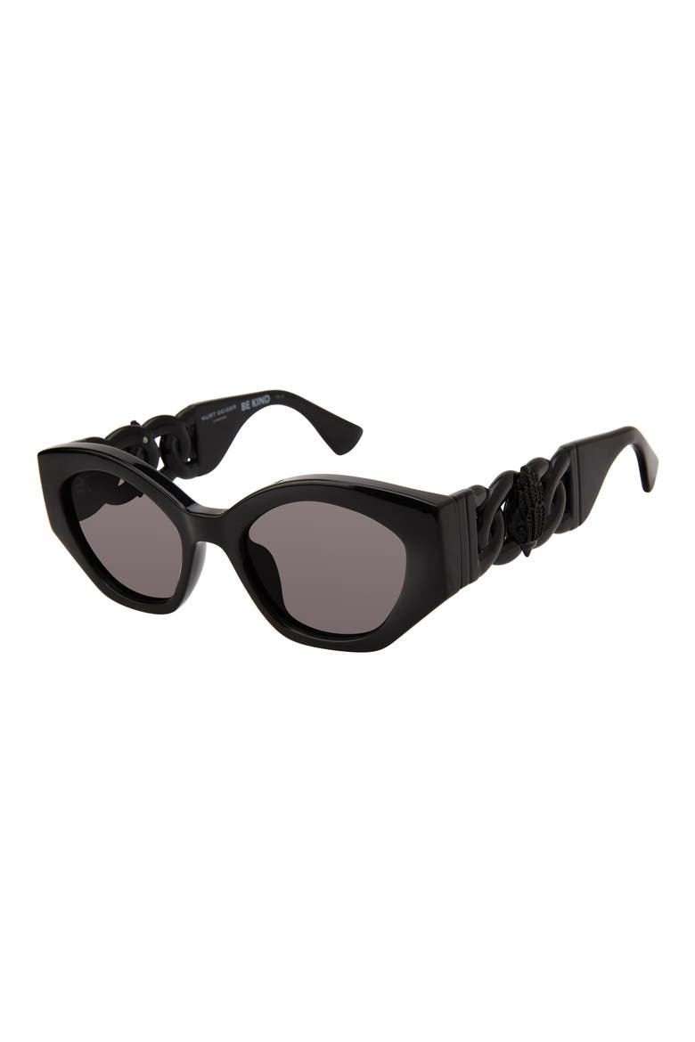51mm Round Sunglasses, Alternate, color, BLACK/ SMOKE