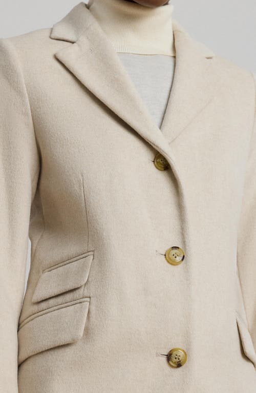 Ralph Lauren Lauren  Wool Blend Reefer Coat In Neutral