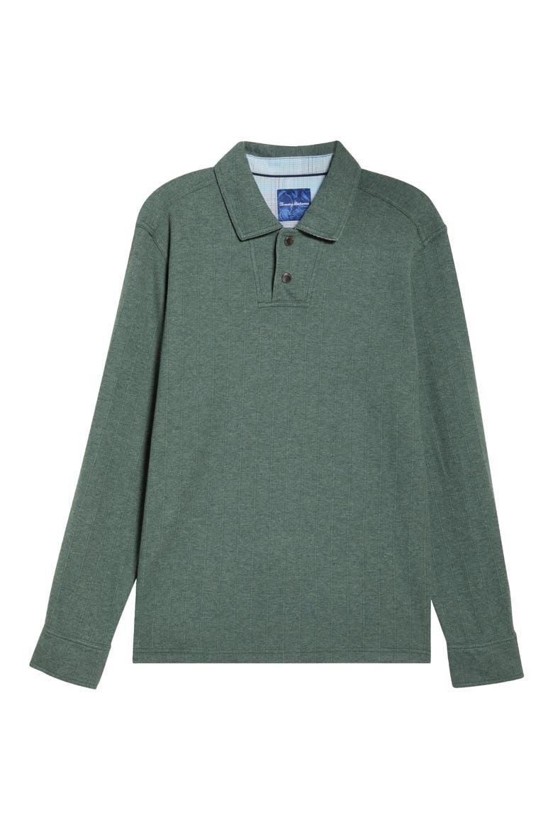 New Las Arias Long Sleeve Cotton Blend Polo, Alternate, color, DARK JADE HEATHER