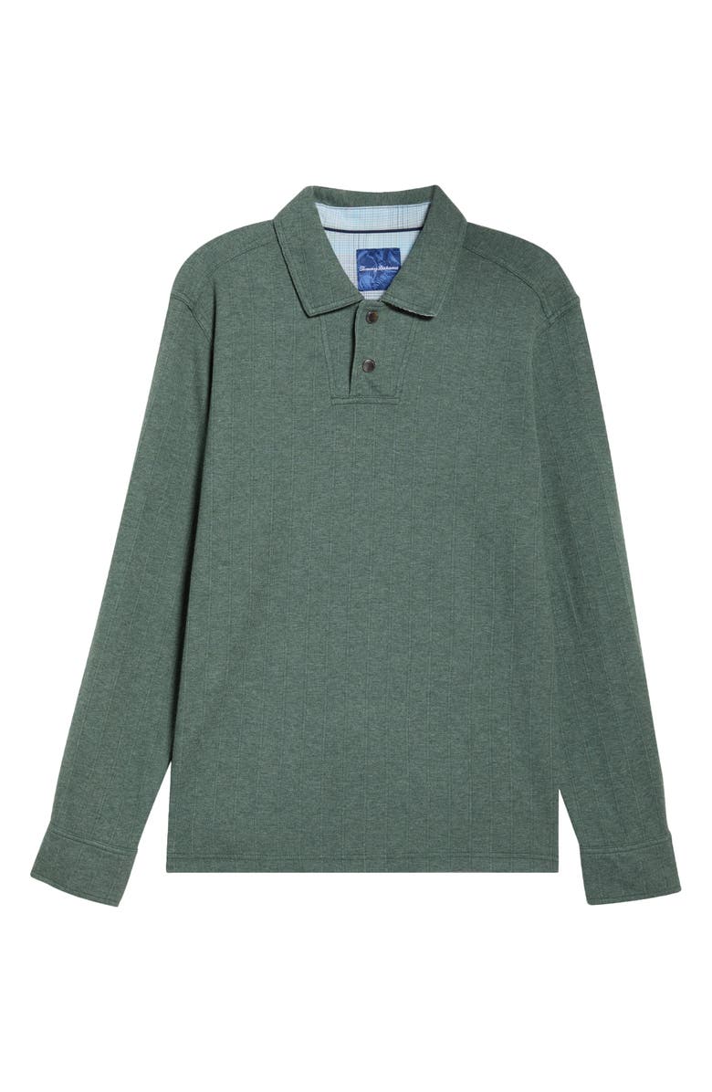 Tommy Bahama New Las Arias Long Sleeve Cotton Blend Polo, Alternate, color, Dark Jade Heather