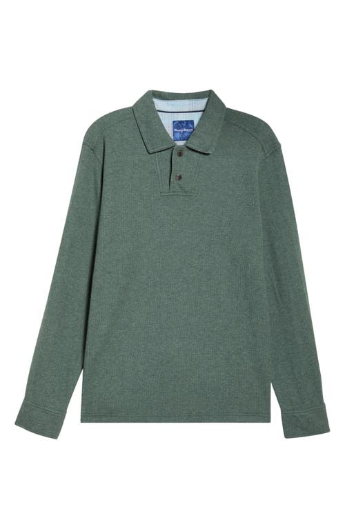 Tommy Bahama New Las Arias Long Sleeve Cotton Blend Polo In Green