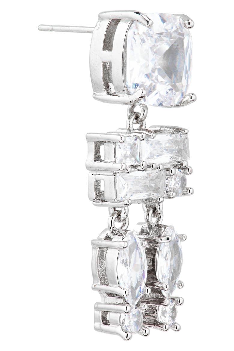 Crystal Drop Earrings, Alternate, color, SILVER / CRYSTAL