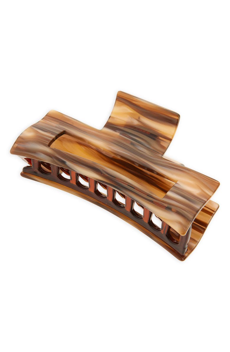 France Luxe Large Jaw Clip, Main, color, Caramel Swirl