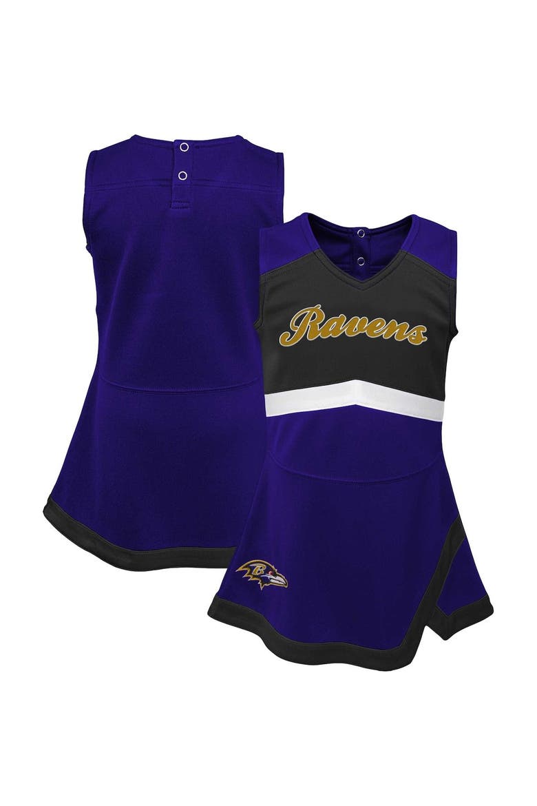 Girls Infant Purple Baltimore Ravens Cheer Captain Jumper Dress, Main, color, Purple