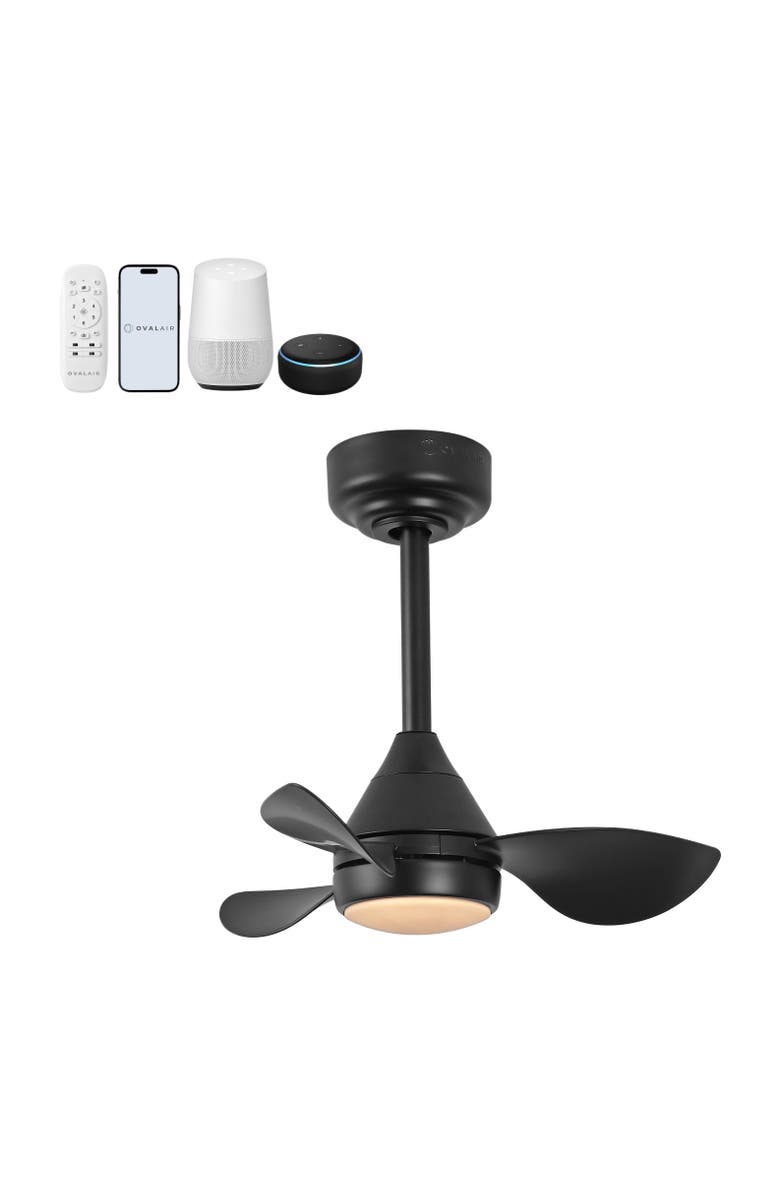 Oval Air Albini 22" Smart LED Ceiling Fan, 6-Speed, Dimmable, App & Remote Control, Main, color,