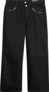 McQueen Studded Crop Painter Jeans