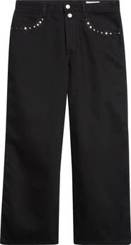 McQueen Studded Crop Painter Jeans