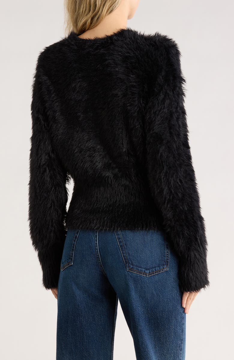 WAYF Fluffy Crop Sweater, Alternate, color, Black