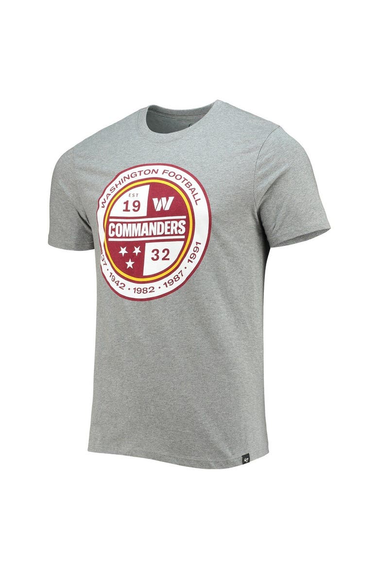 Men's '47 Gray Washington Commanders Imprint Super Rival T-Shirt, Alternate, color, Gray