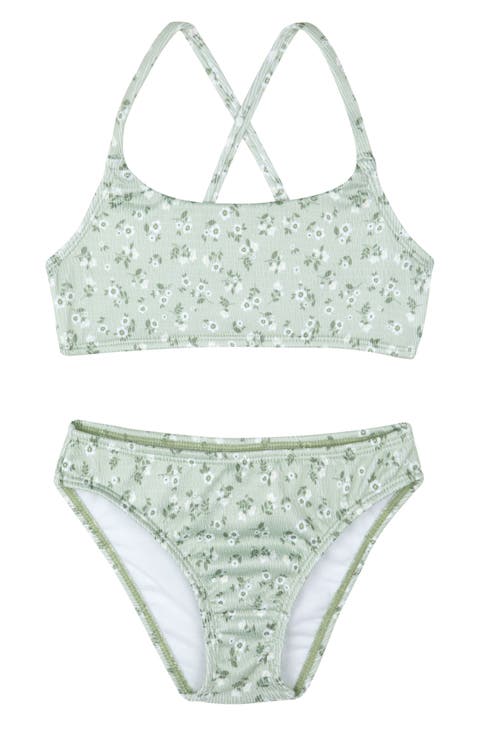 Ditsy Dream Textured Criss Cross Strap Swim Set
