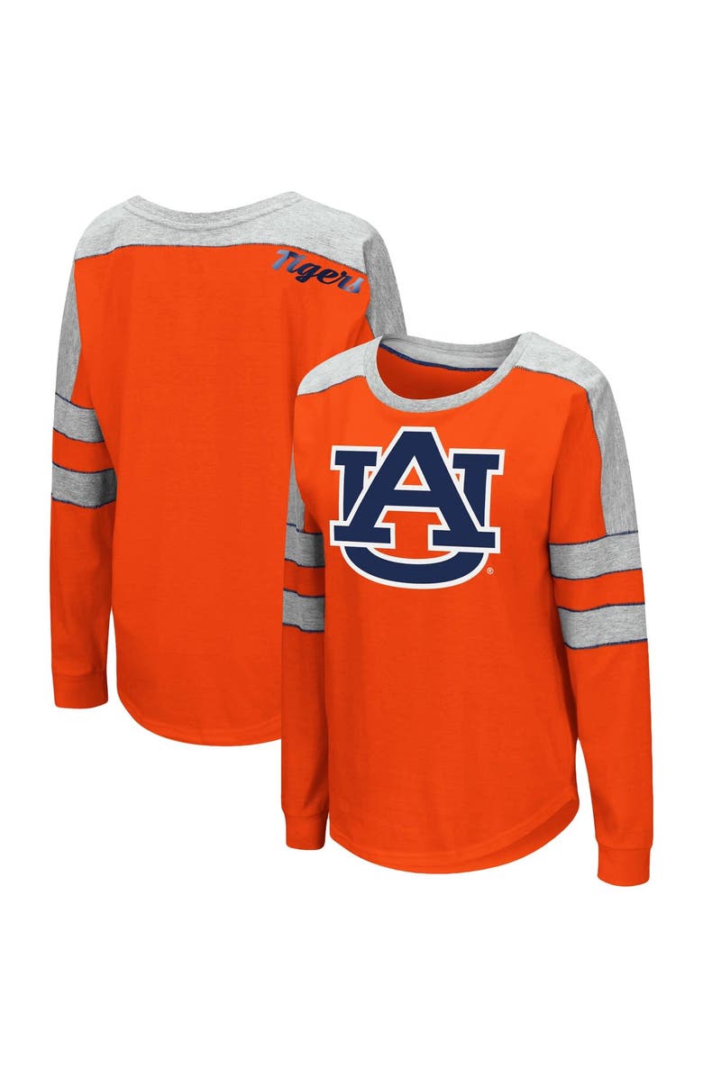 COLOSSEUM Women's Colosseum Orange Auburn Tigers Trey Dolman Long Sleeve T-Shirt, Main, color,
