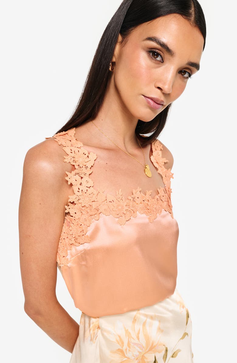 CAMI NYC Bellamy Lace Trim Silk Camisole, Alternate, color, 