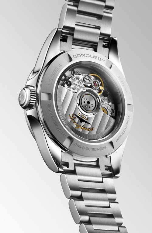 Longines Conquest Silvertone Dial Automatic Bracelet Watch, 30mm In Silver