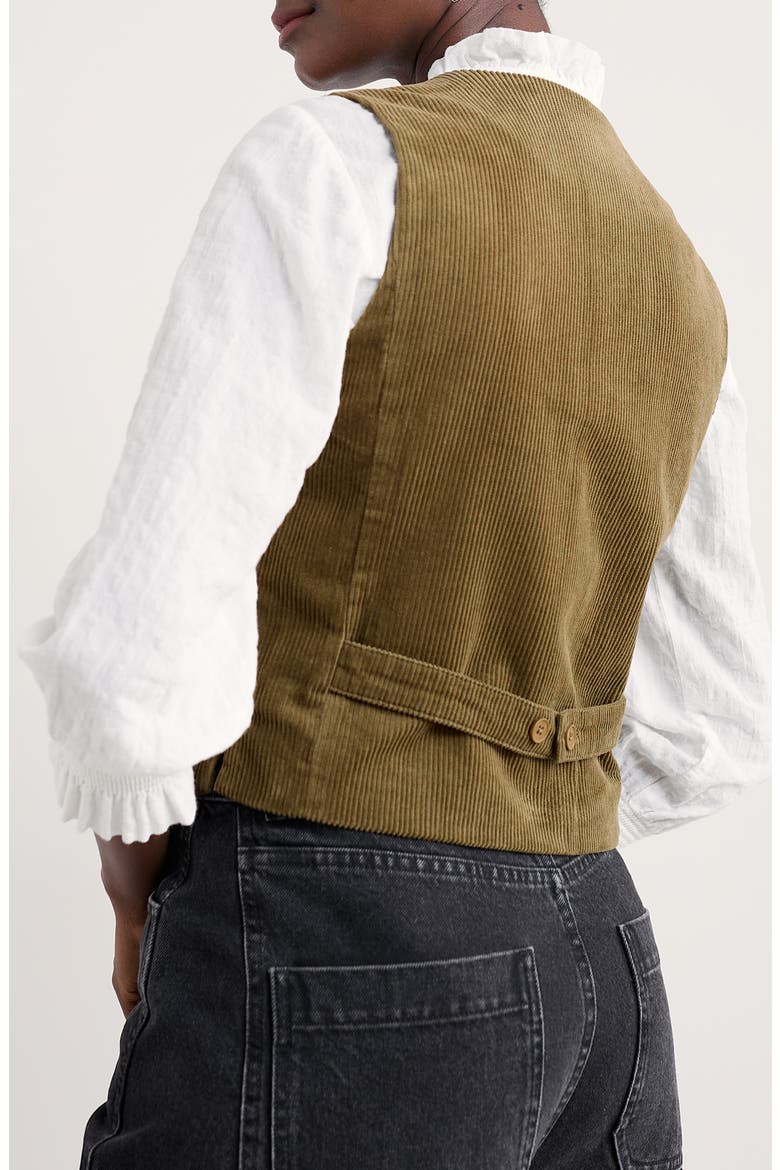 Pinpoint Organic Cotton Corduroy Vest, Alternate, color, BRIGHT OLIVE