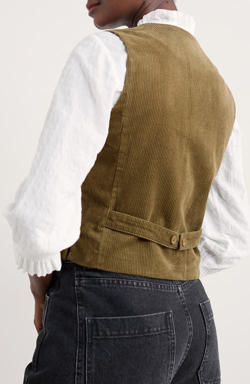 Seasalt Cornwall Pinpoint Organic Cotton Corduroy Vest In Green