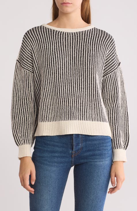 Two-Tone Ribbed Crop Sweater