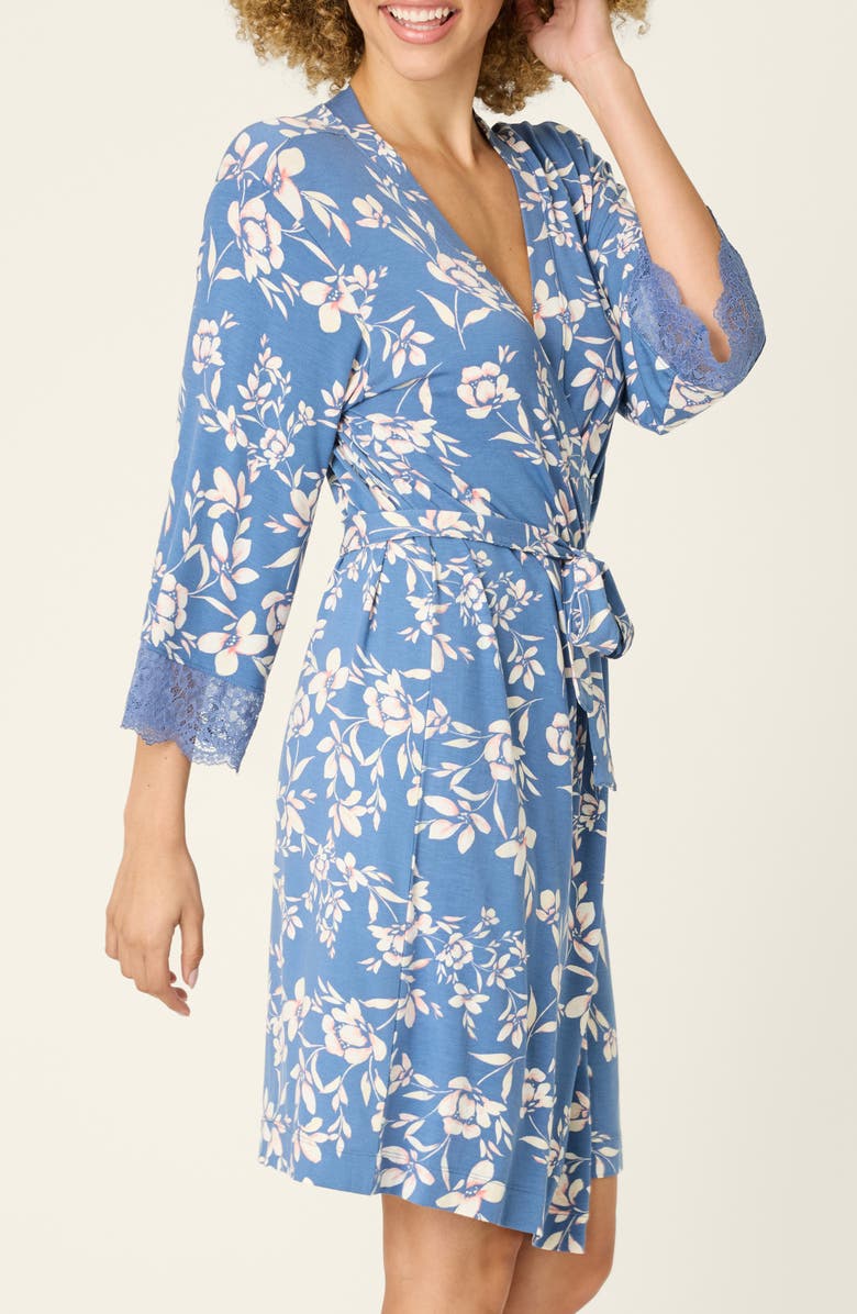 PJ Salvage Flora Dreams Short Robe, Alternate, color, Moonlight Blue