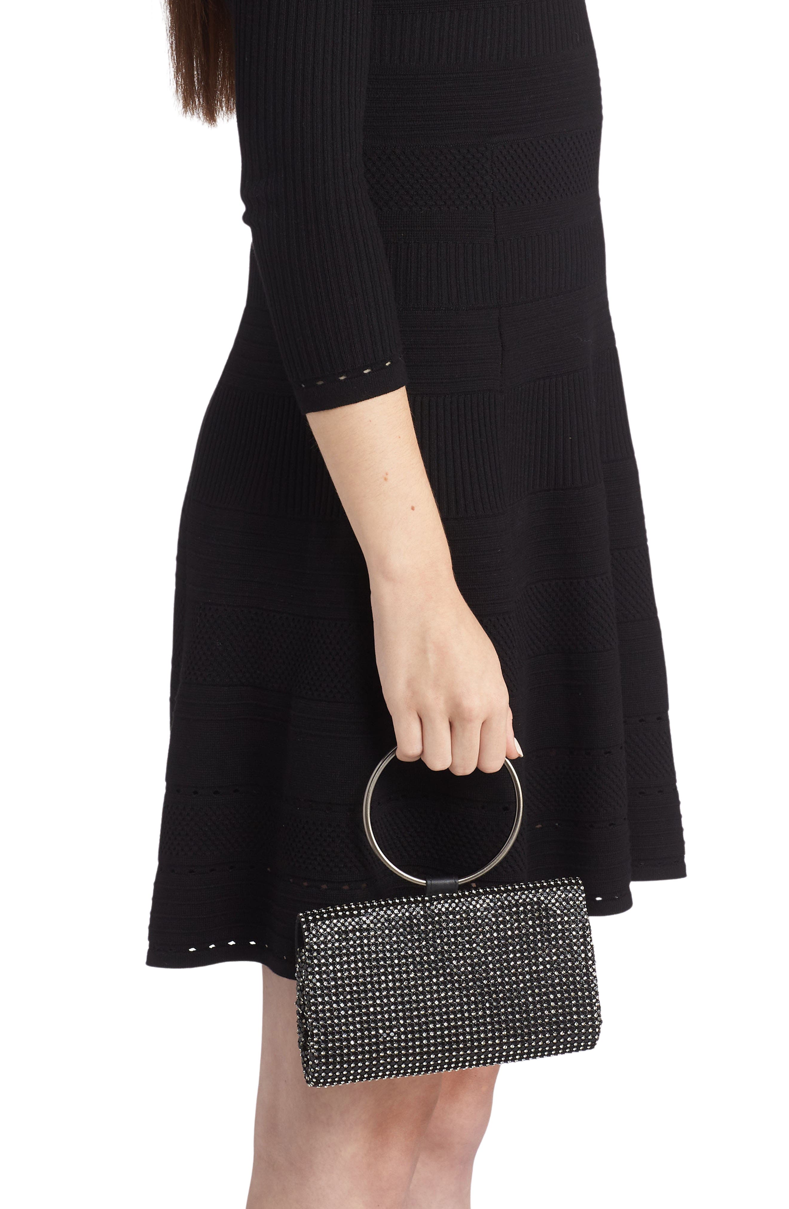 Whiting & Davis Aurelia Crystal Mesh Convertible Clutch, Alternate, color, 