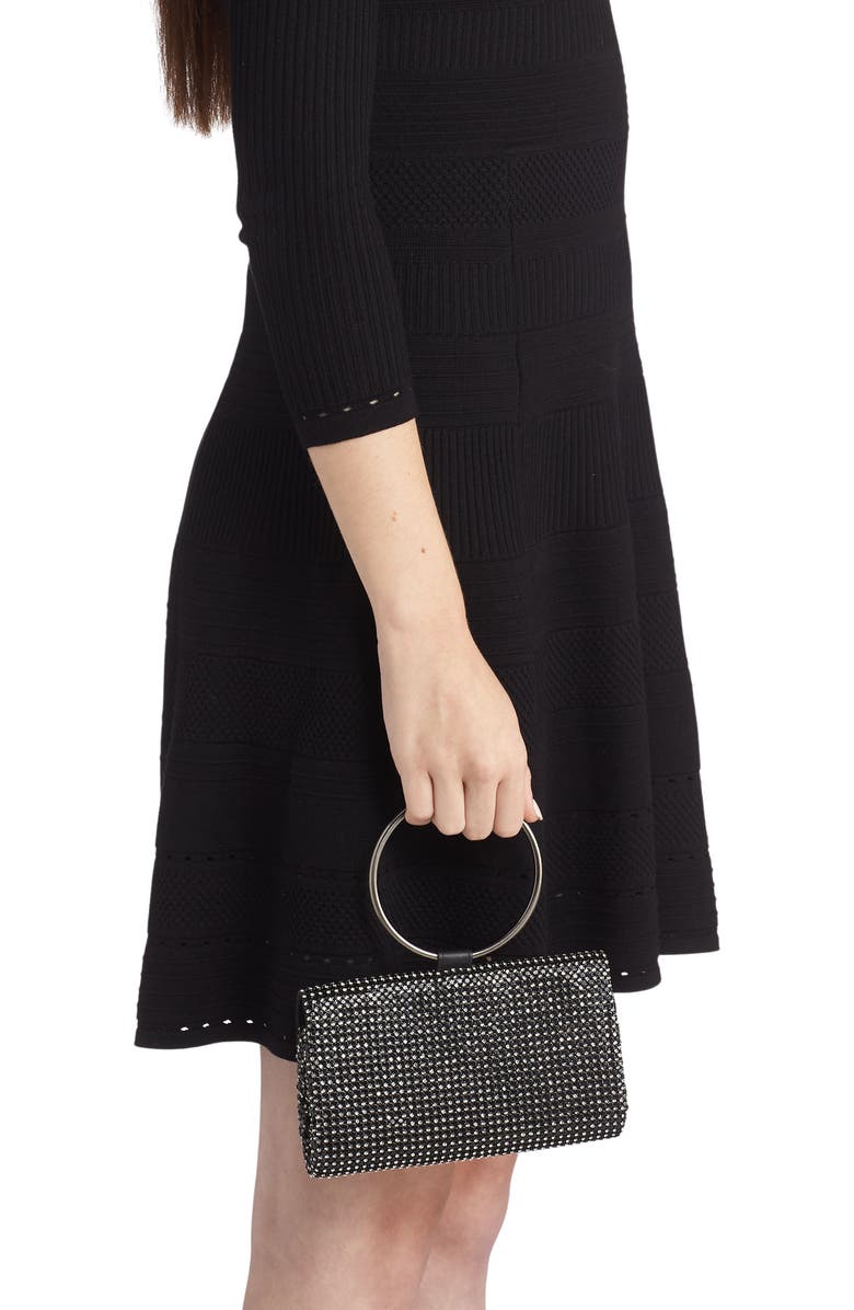 Whiting & Davis Aurelia Crystal Mesh Convertible Clutch, Alternate, color,