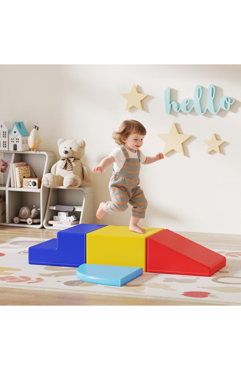 Qaba Foam Play Set for Toddlers, Easy-to-clean Soft & Safe Climbing Set, Alternate, color, Multicolor