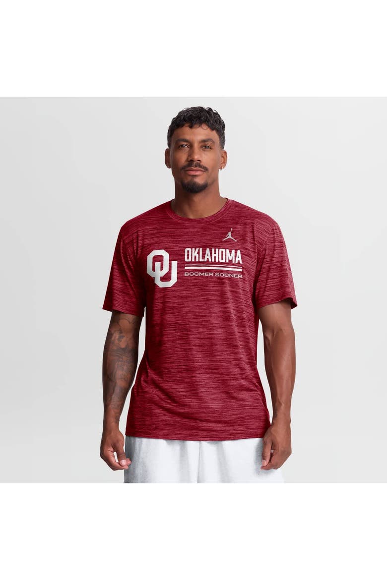 Men's Jordan Brand Crimson Oklahoma Sooners Sideline Velocity Dri-FIT T-Shirt, Main, color, Crimson