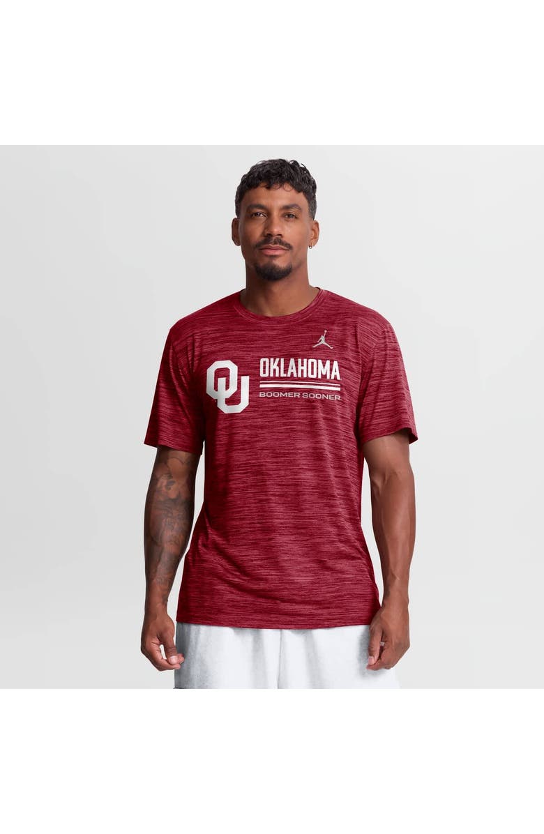Jordan Brand Men's Jordan Brand Crimson Oklahoma Sooners Sideline Velocity Dri-FIT T-Shirt, Main, color, Crimson