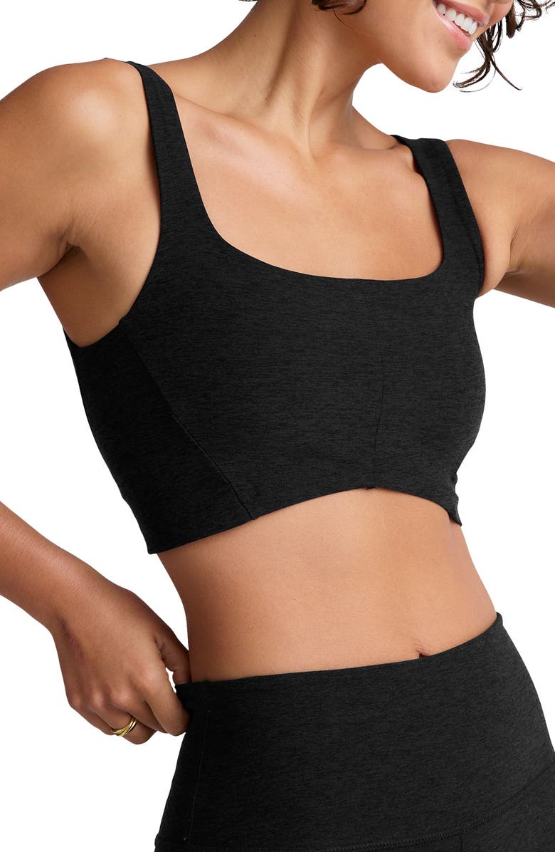 Beyond Yoga Shape Spacedye Sports Bra, Alternate, color, Darkest Night