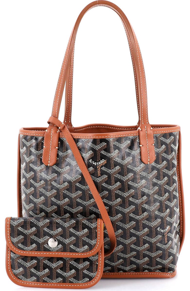 Pre-Owned Goyard Anjou Reversible Tote Coated Canvas Mini, Alternate, color, Brown