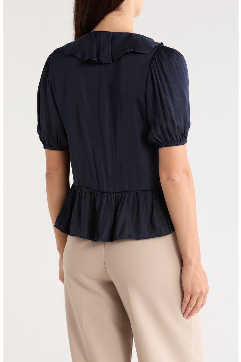 Puff Sleeve Ruffle Peplum Top, Alternate, color, NIGHTLIFE