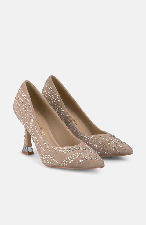 High Shoe Rhinestone Detail