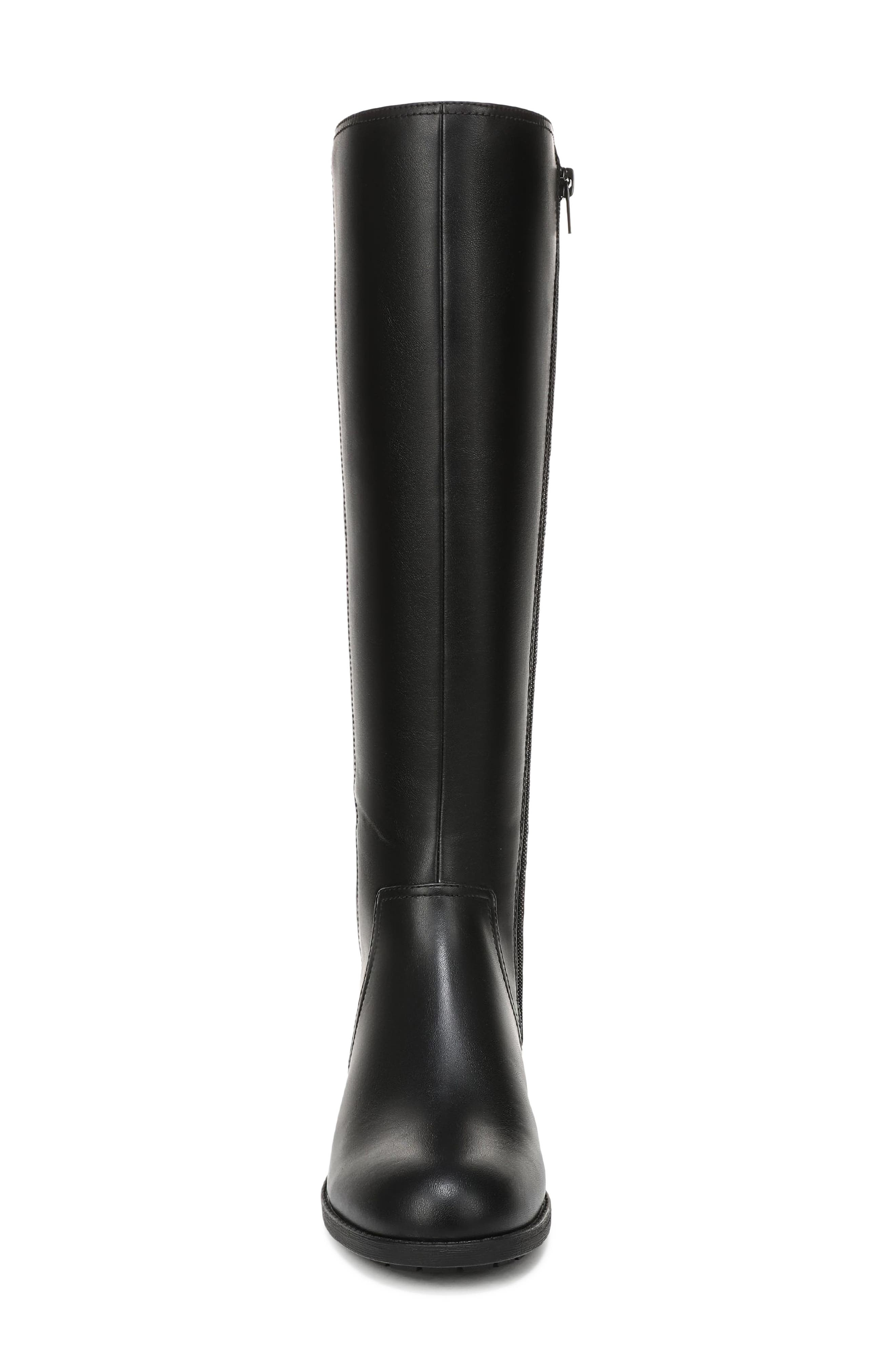 Janelle Faux Leather Knee High Boot, Alternate, color, BLACK