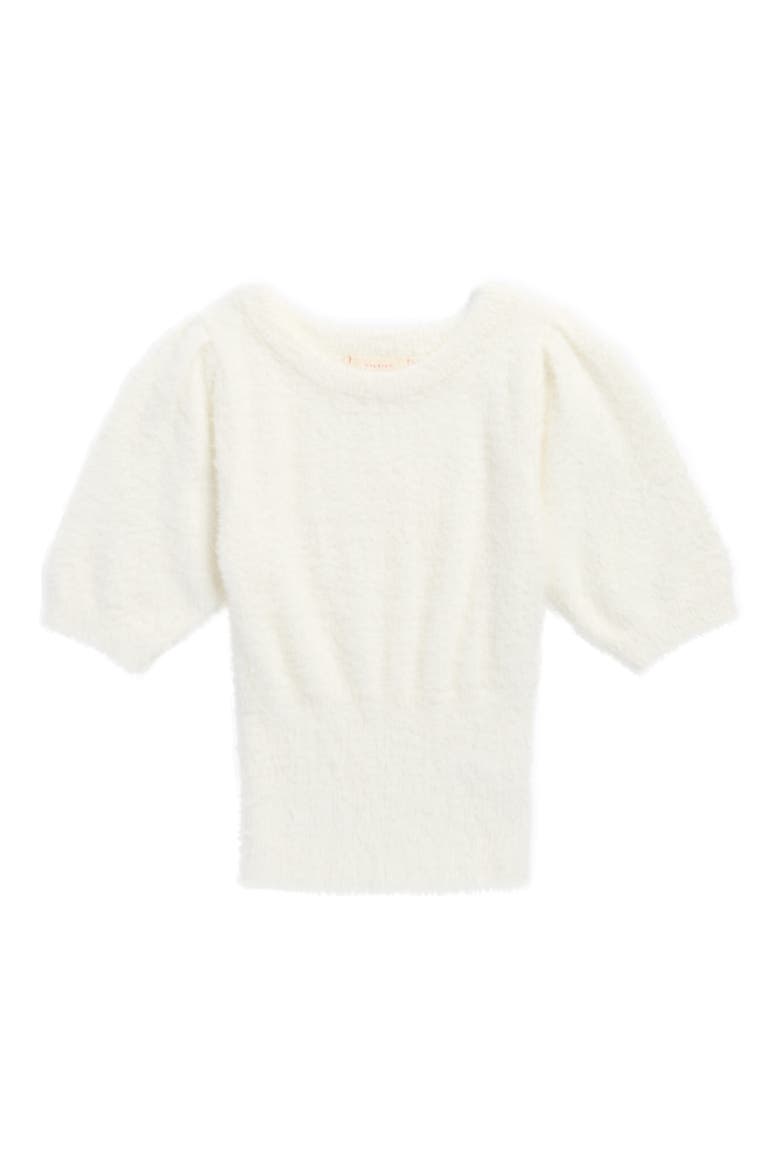 Kids' Eyelash Short Sleeve Sweater, Main, color, WHITE