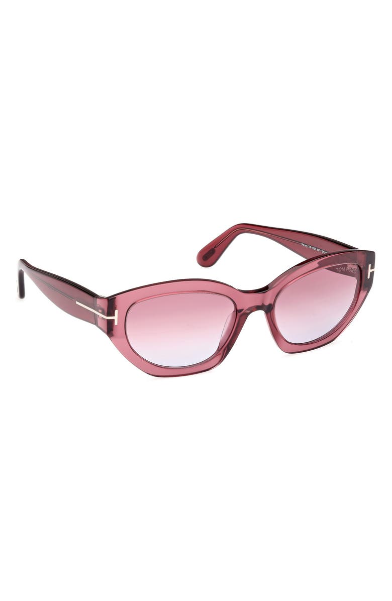 TOM FORD Penny 55mm Geometric Sunglasses, Alternate, color, Wine / T Logo / Violet Lenses