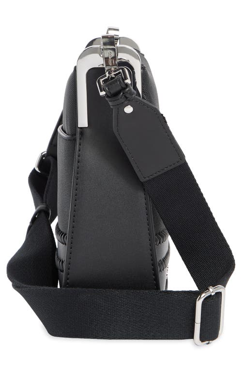Calvin Klein Fay Whipstich Canvas Crossbody Bag In Black