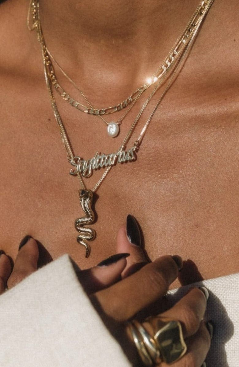 Child of Wild Maria Figaro Chain Necklace, Alternate, color, Gold