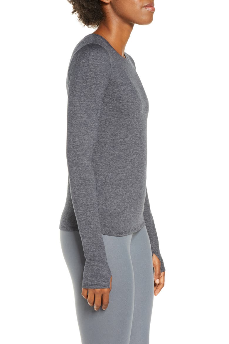 Finesse Long Sleeve Top, Alternate, color, DARK HEATHER GREY
