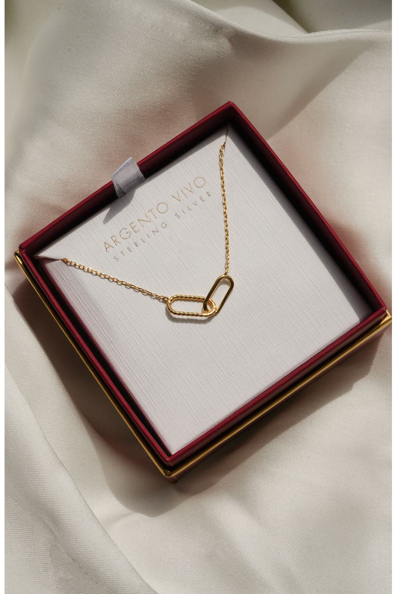 Interlocking Link Necklace, Alternate, color, GOLD