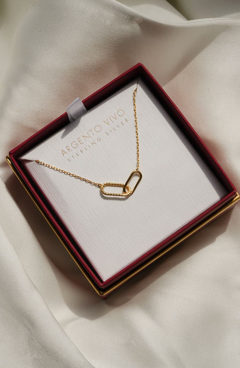 Argento Vivo Sterling Silver Interlocking Link Necklace, Alternate, color, Gold