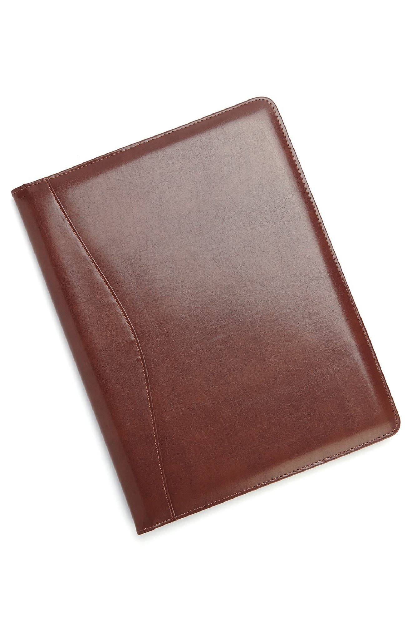 Leather Writing Portfolio Cover, Alternate, color, BRITISH TAN