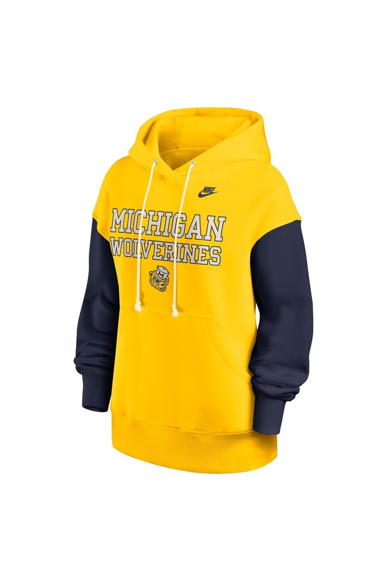 Women's Nike Maize/Navy Michigan Wolverines Oversized Legacy Phoenix Pullover Hoodie, Alternate, color, Maize