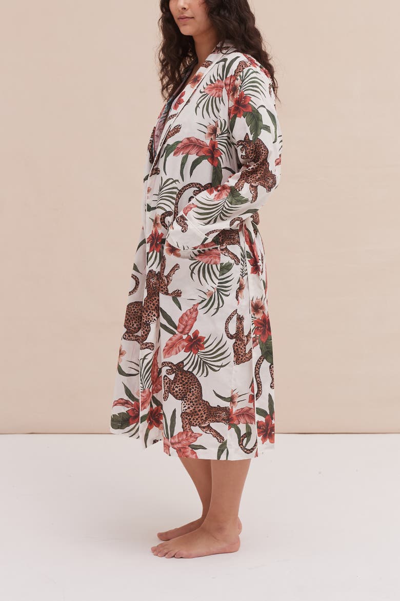 Quilted Robe, Alternate, color, Soleia Cream/navy