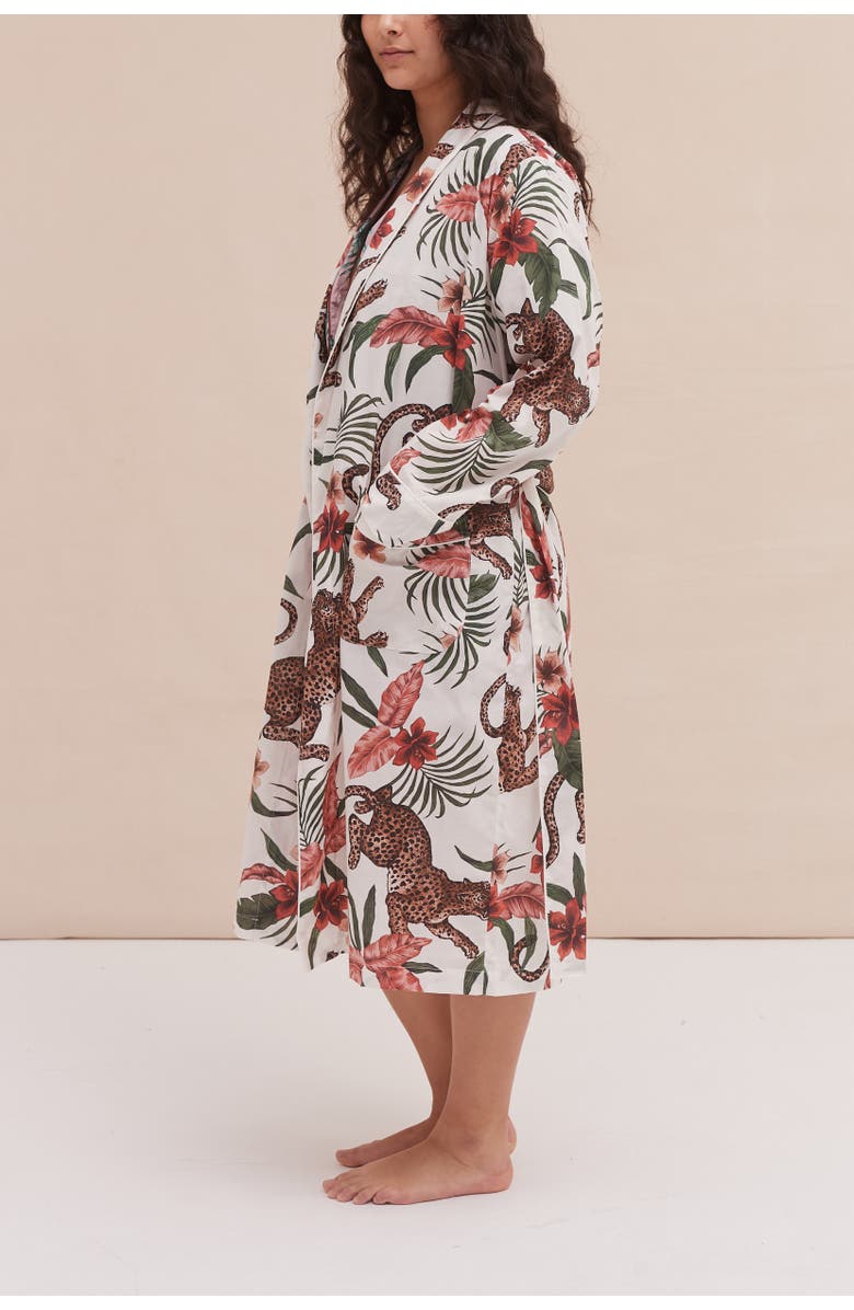 Desmond & Dempsey Quilted Robe, Alternate, color, Soleia Cream/Navy