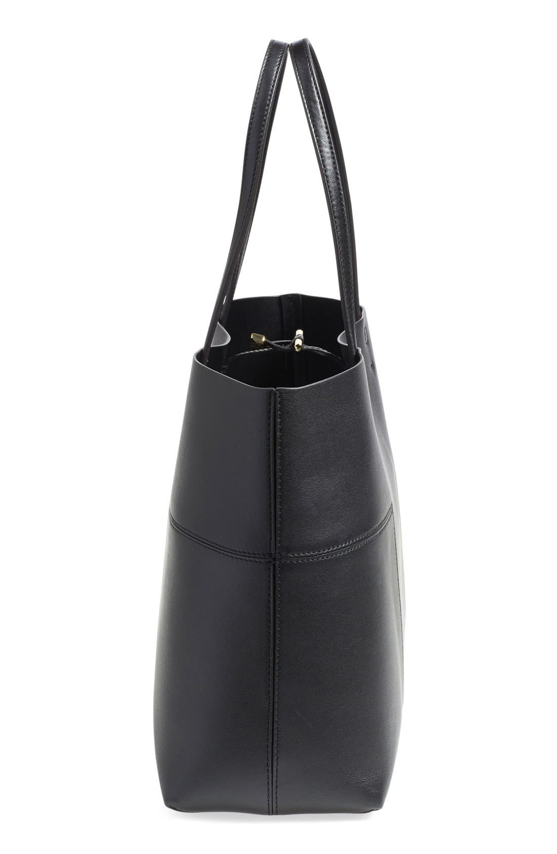 Tory Burch 'Block-T' Leather Tote, Alternate, color, 