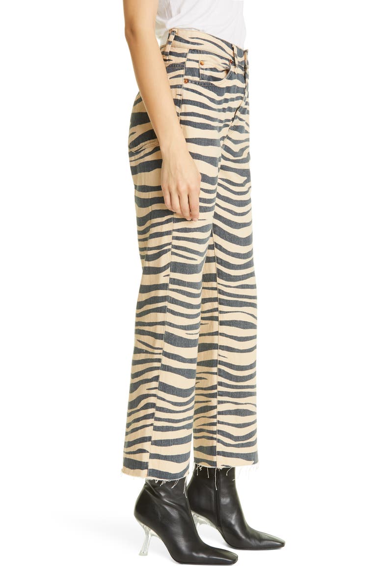 Women's '70s Nonstretch High Waist Loose Flare Leg Jeans, Alternate, color, TIGER PRINT