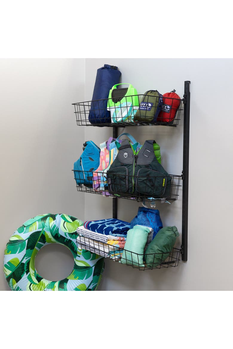 G-Basket | Adjustable Wall Storage System | Holds 120 lbs, Alternate, color, Black