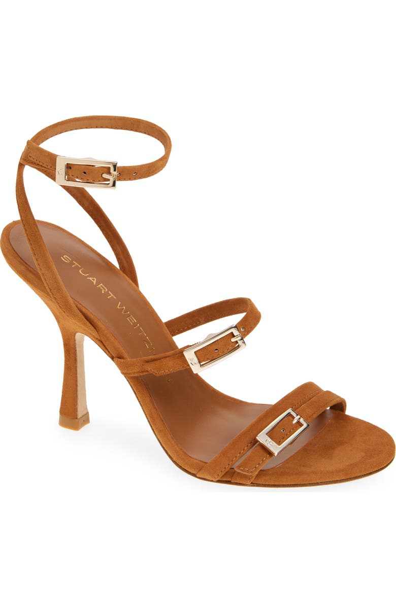 Stuart Weitzman Georgie Ankle Strap Sandal, Main, color, Hazel